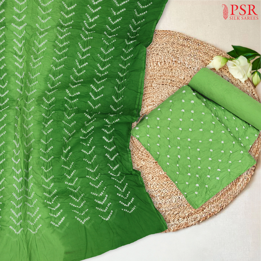 Light Green Bandhini Dress Material