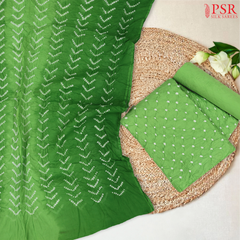 Light Green Bandhini Dress Material
