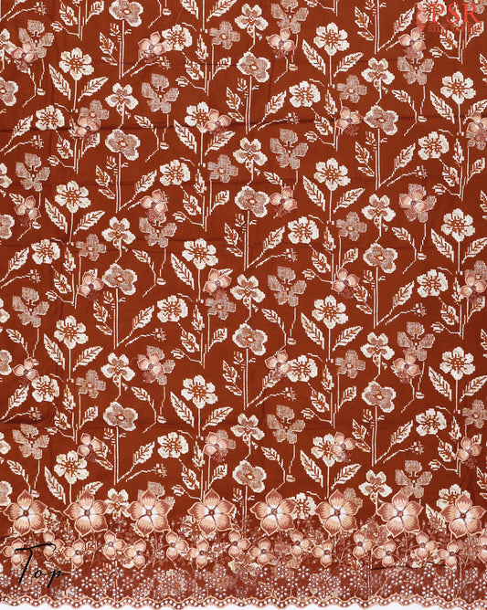 Rust Orange Rayon Dress Material