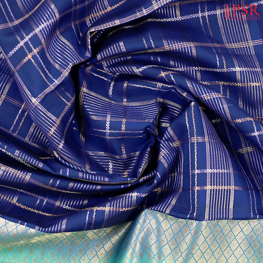 Cobalt Blue Fancy Kanchipuram Silk Saree