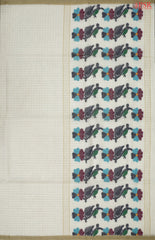 Cream White Byloom Cotton Saree