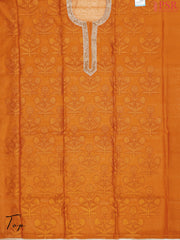 Orange Silk Cotton Dress Material
