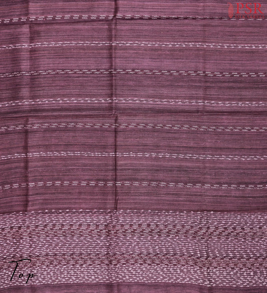 Sangria Purple Tussar Silk Dress Material