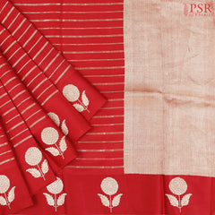 Red Chiniya Silk Saree