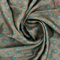 Dark Taupe Grey Munga Silk Saree