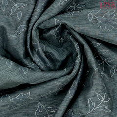 Dark Peacock Teal Linen Saree