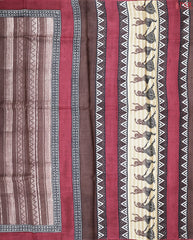 Chestnut Brown Kadhi Tussar Silk Saree