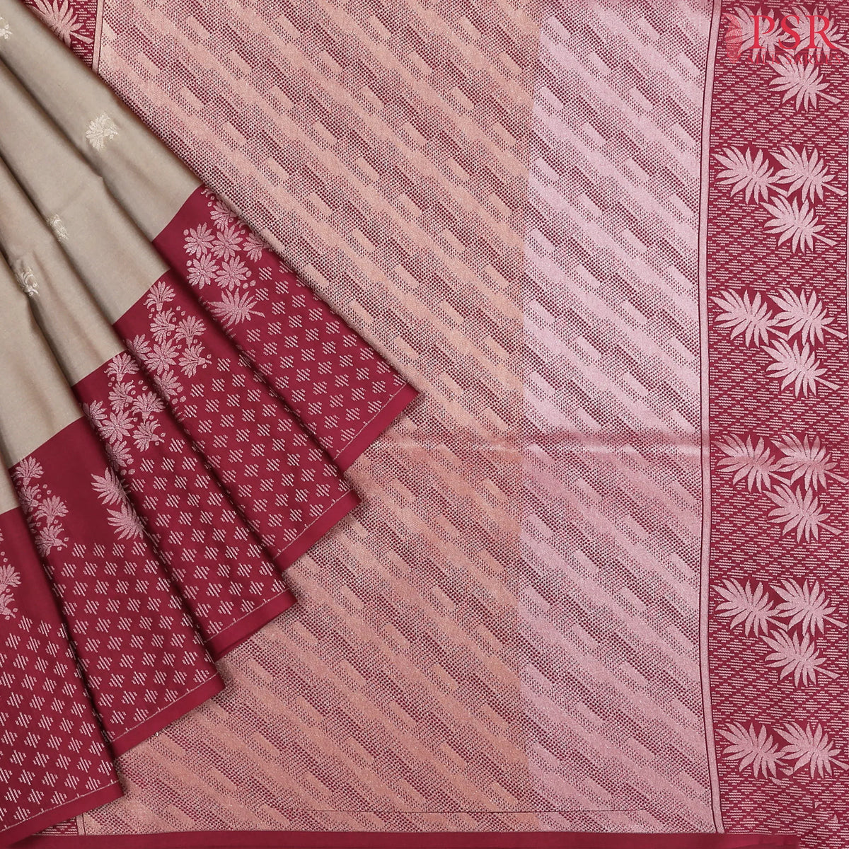 Fossil Grey Soft Art Silk Saree