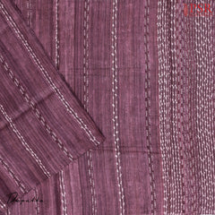 Sangria Purple Tussar Silk Dress Material