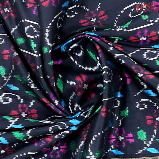 Black Pochampally Silk Ikat Saree