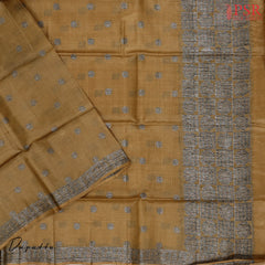 Mustard Brown Tassar Dress Material