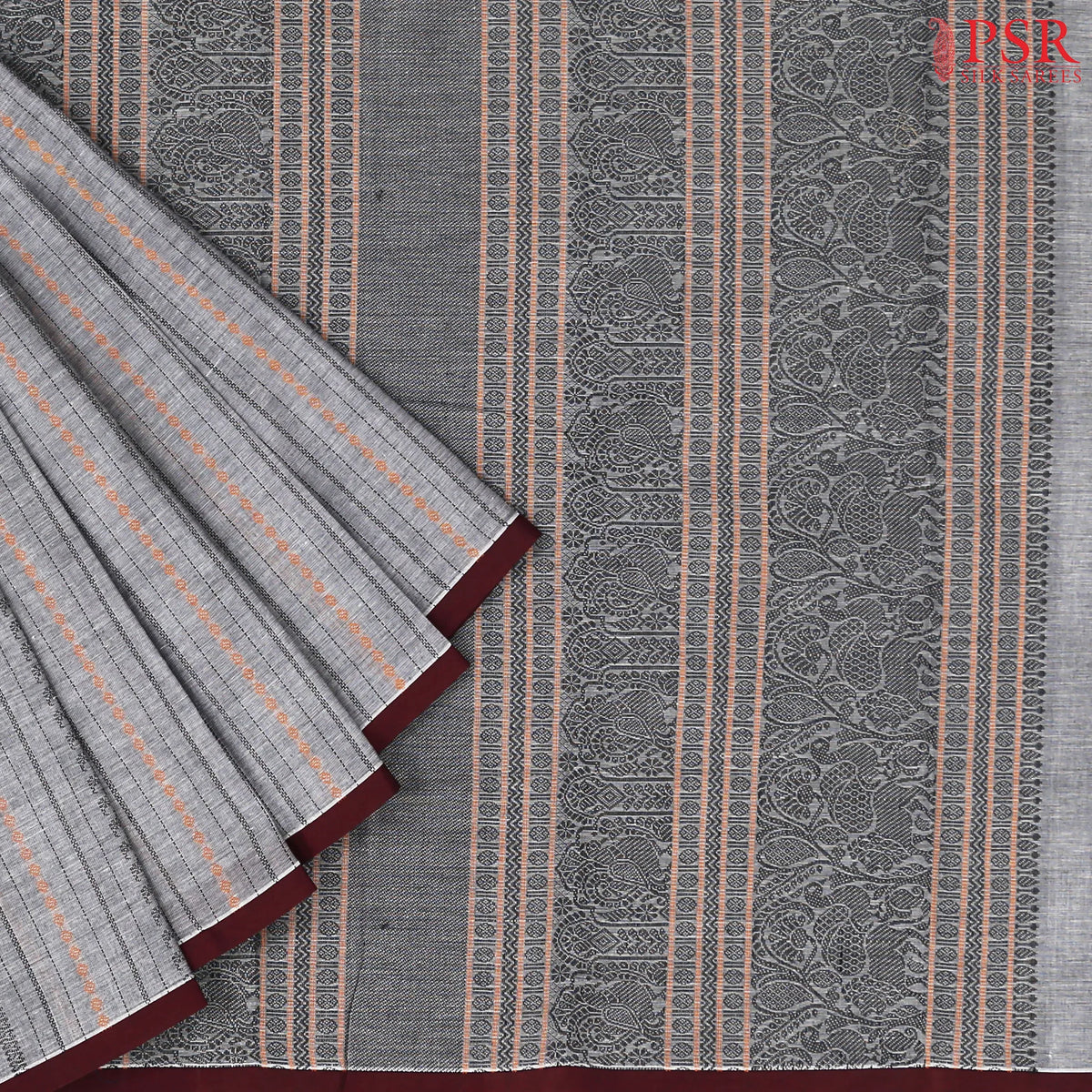 Grey Kalakshetra Kovai Cotton Saree