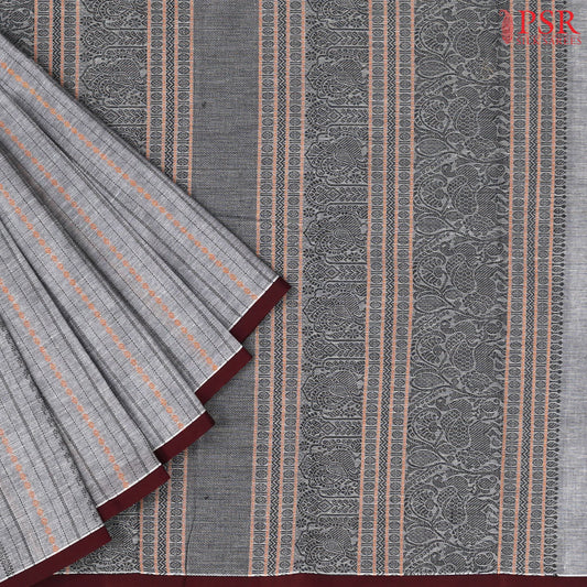 Grey Kalakshetra Kovai Cotton Saree