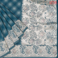 Peacock Teal Georgette Saree