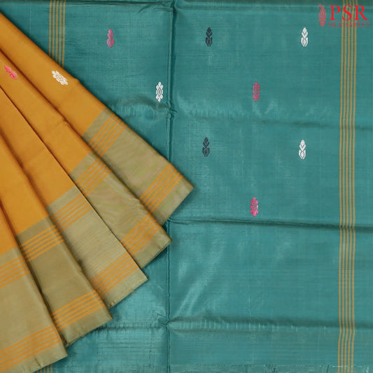Mustard Yellow Vazhainaar Silk Saree