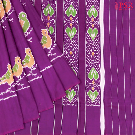 Magenta Purple Pochampally Silk Saree