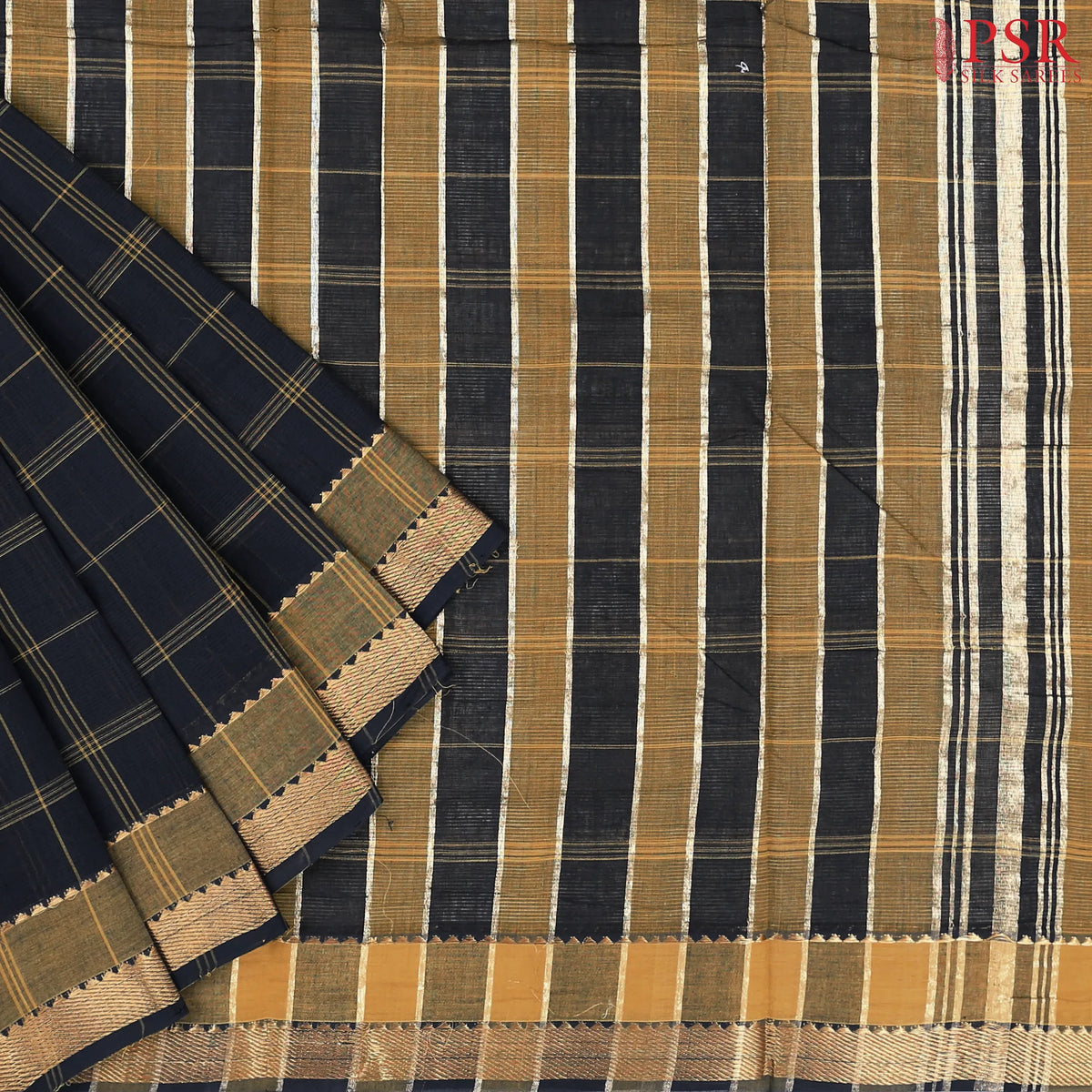 Black Mangalagiri Cotton Saree