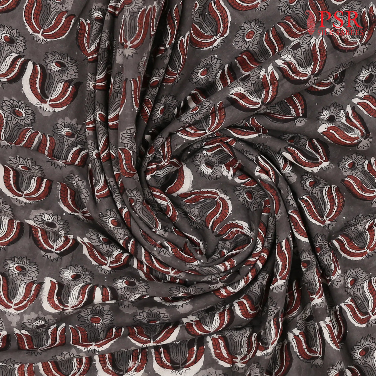 Dark Taupe Ajrakh Print Running Material
