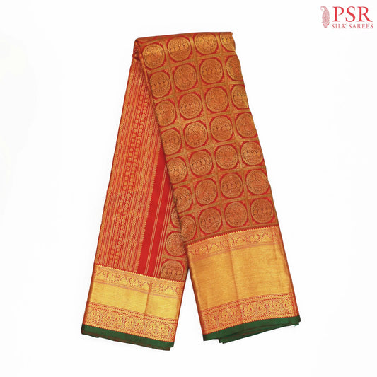Red Kanchipuram Jacquard Silk Saree