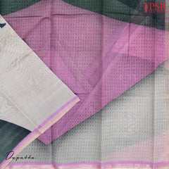 Orchid Purple & Dark Green Chanderi Silk Cotton Dress Material