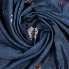 Dark Blue Semi Banaras Saree