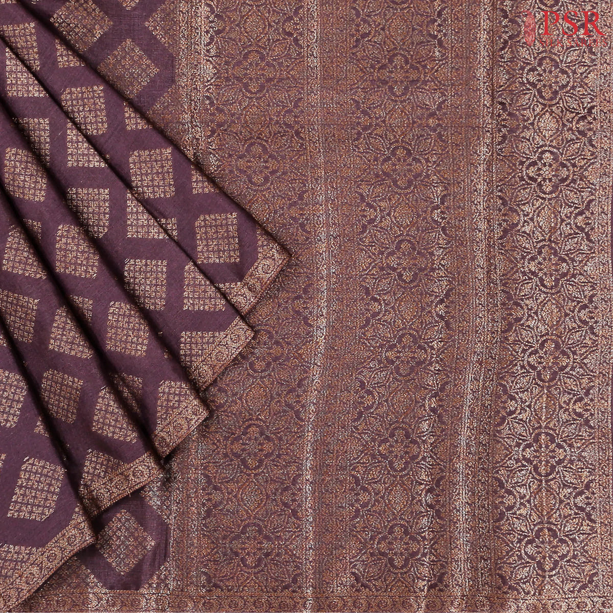 Syrup Brown Banaras Tussar Silk Saree