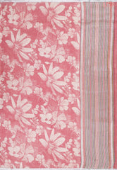 Flamingo Pink Linen Saree