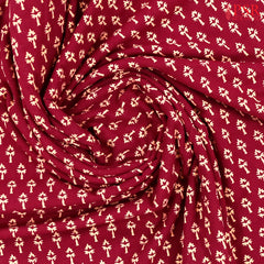 Wine Purple Cotton Print Running Material
