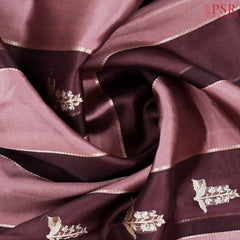 Dark Mauve Kora Banaras Silk Saree