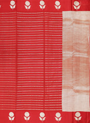 Red Chiniya Silk Saree