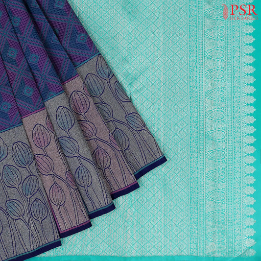 Navy Blue Kanchipuram Silk Saree