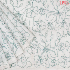 Daisy White Semi Dupion Saree