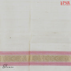 Floral Beige Kora Soft Silk Saree