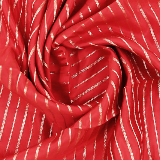 Red Chiniya Silk Saree