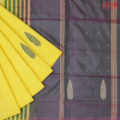 Canary Yellow Vazhainaar Silk Saree