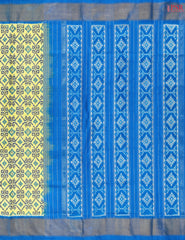 Parchment Yellow Pochampally Ikat Silk Saree