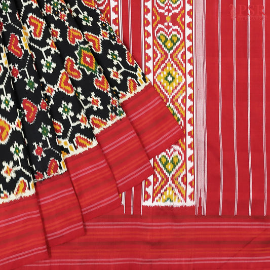 Black Pashmina Ikkat Silk Saree