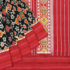 Black Pashmina Ikkat Silk Saree