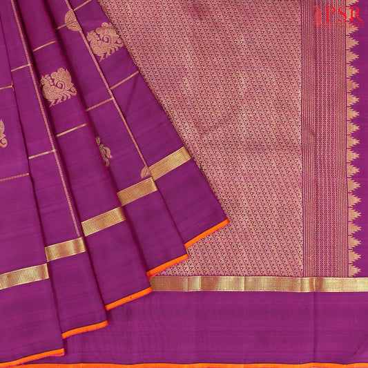 Dark Purple Kanchipuram Silk Saree