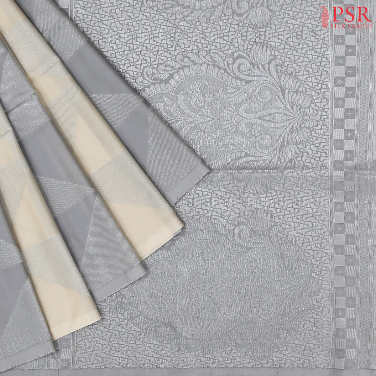 Beige & Grey Soft Art Silk Saree