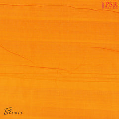 Pine Green & Orange Ikkat Cotton Saree