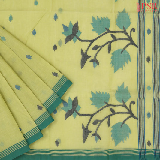 Melange Green Bengal Cotton Saree