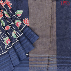 Dark Blue Chanderi Silk Cotton Saree