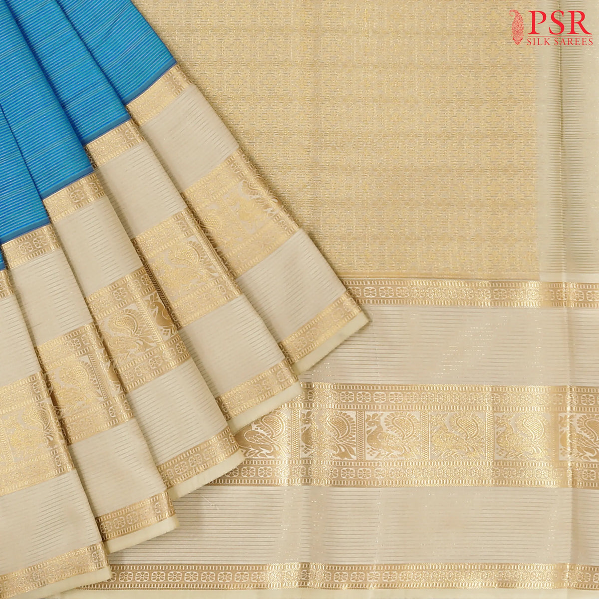 Bondi Blue Fancy Kanchipuram Silk Saree