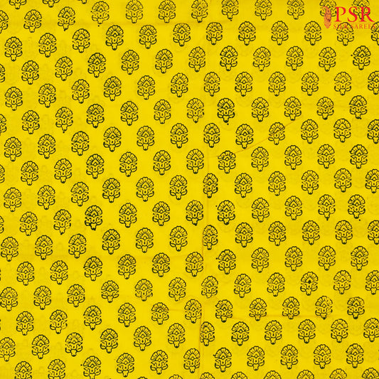 Yellow  Cotton Print Running Material