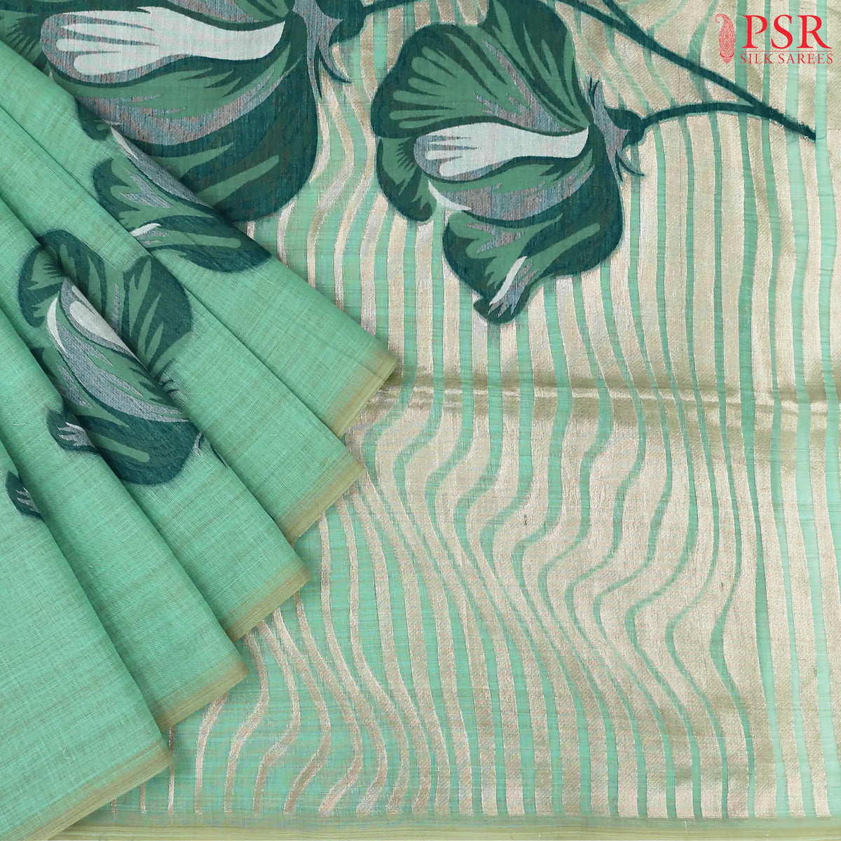 Sea Green Ghicha Cotton Saree