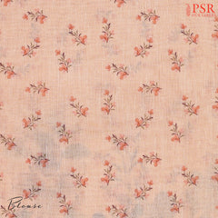 Cantaloupe Peach Linen Saree