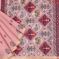 Flamingo Pink Ghicha Cotton Saree
