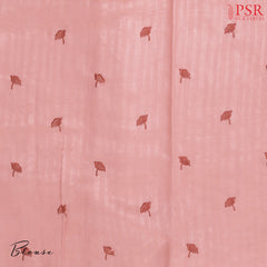 Flamingo Pink Organza Embroidery Saree