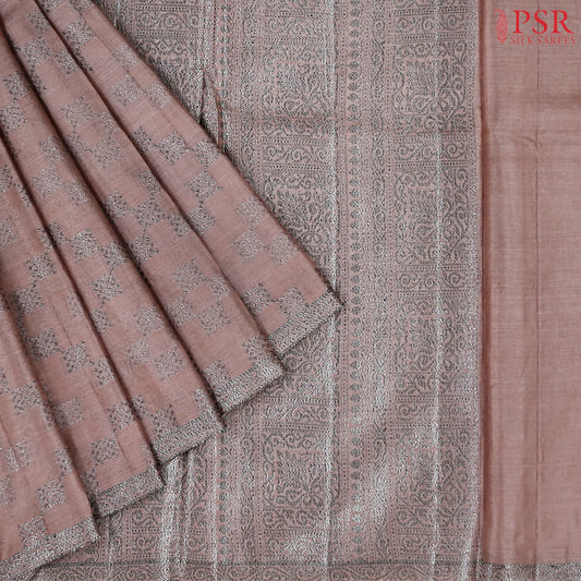 Beaver Brown Banaras Tussar Silk Saree